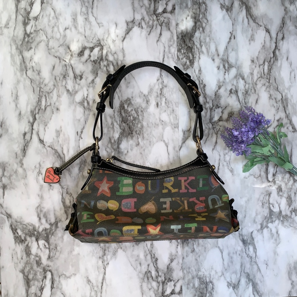 Dooney & Bourke black multicolor rainbow zip purse - Picture 2 of 5